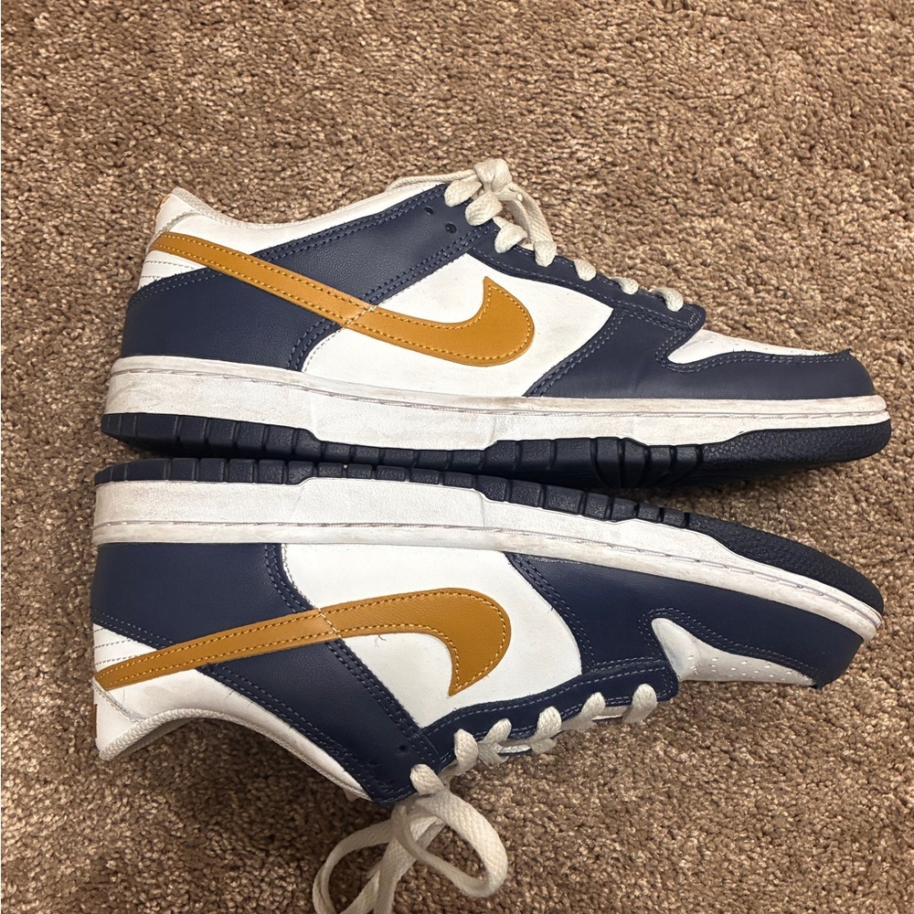 Nike Navy and White Shoes with Gold Accent